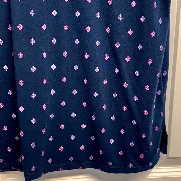 Secret Treasure Blue Pink Print Pocket Short Sleeve Pajama Top Size L - Picture 4 of 5